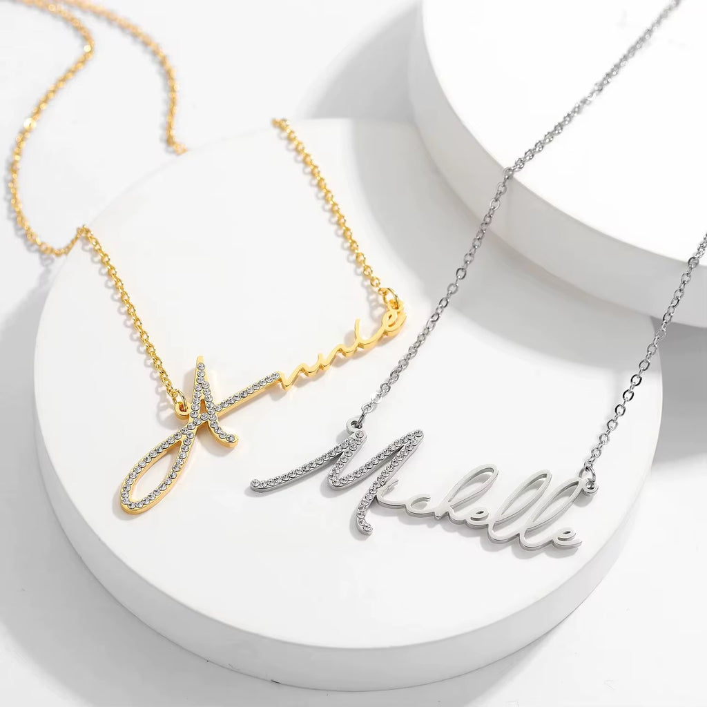 Stainless Steel Diamond Necklace - Name Customization