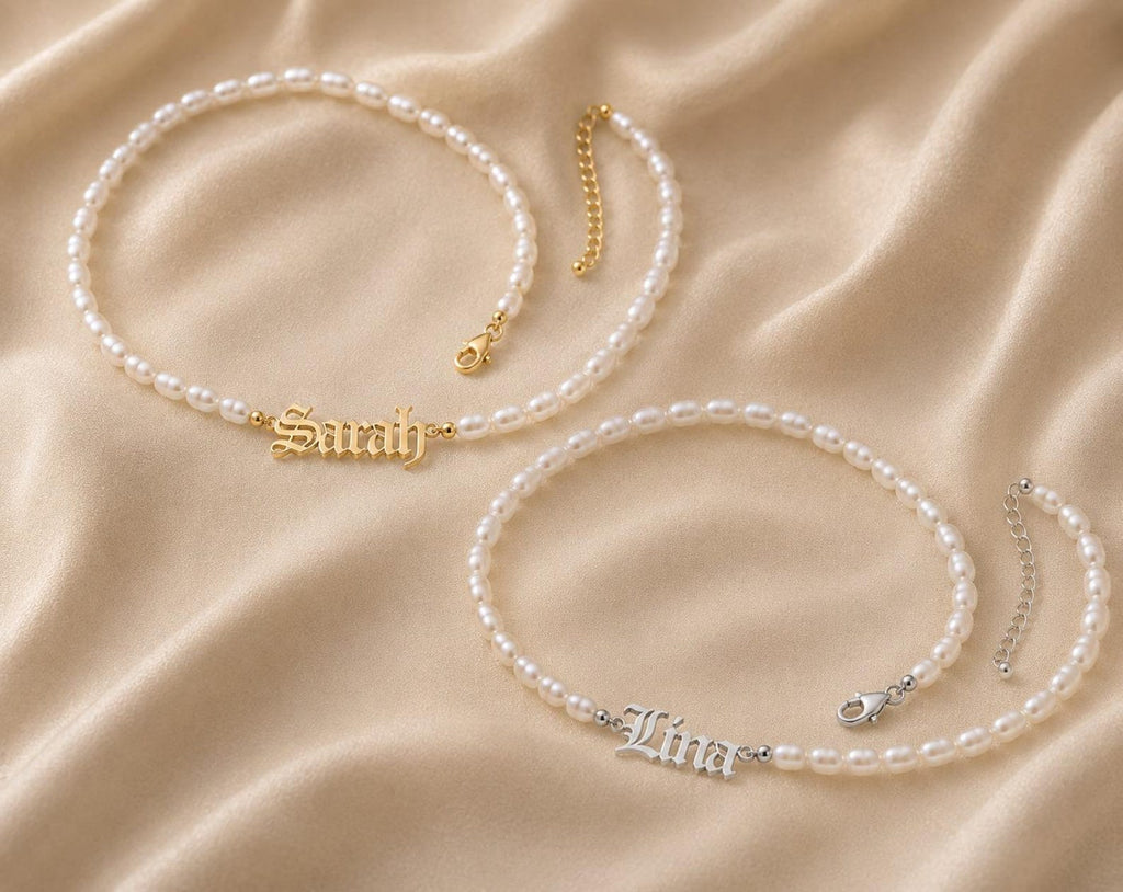 Custom Pearl Name Necklace
