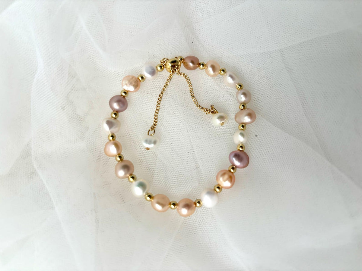 Genuine Natural Freshwater 3 Color Pearl Bracelet
