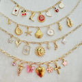 Build Your Own Custom Charm Necklace for Women, Gold Multi Charm Necklace, Vintage Chunky Necklace