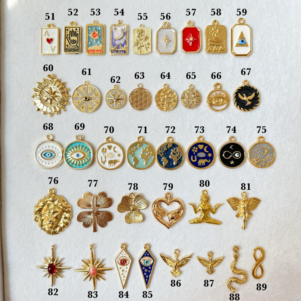 Build Your Own Custom Charm Necklace for Women, Gold Multi Charm Necklace, Vintage Chunky Necklace