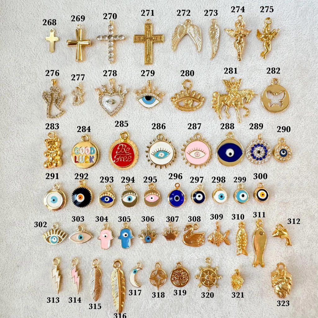 Build Your Own Custom Charm Necklace for Women, Gold Multi Charm Necklace, Vintage Chunky Necklace