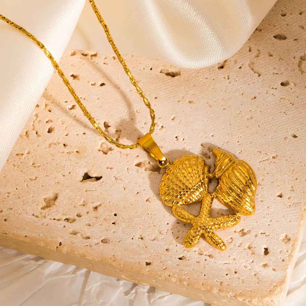 Blue Ocean Starfish Pendant Necklace