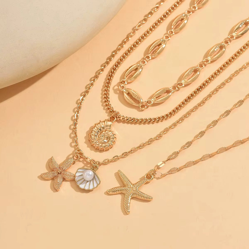 Summer Ocean Animal Starfish Conch Shell