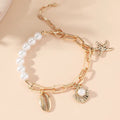 Beach Starfish Pearl Pendant Bracelet