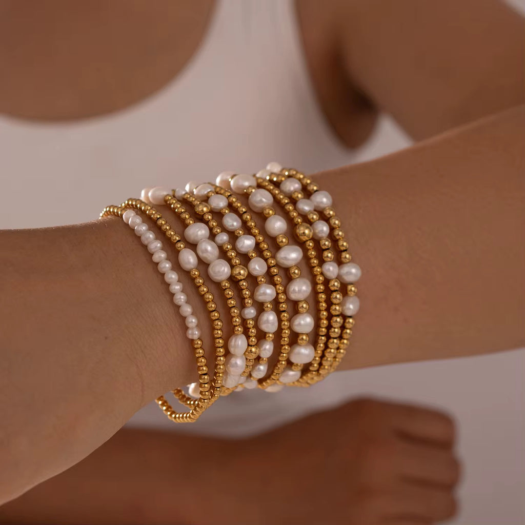 Round Ball Beads Freshwater Pearl Bracelet