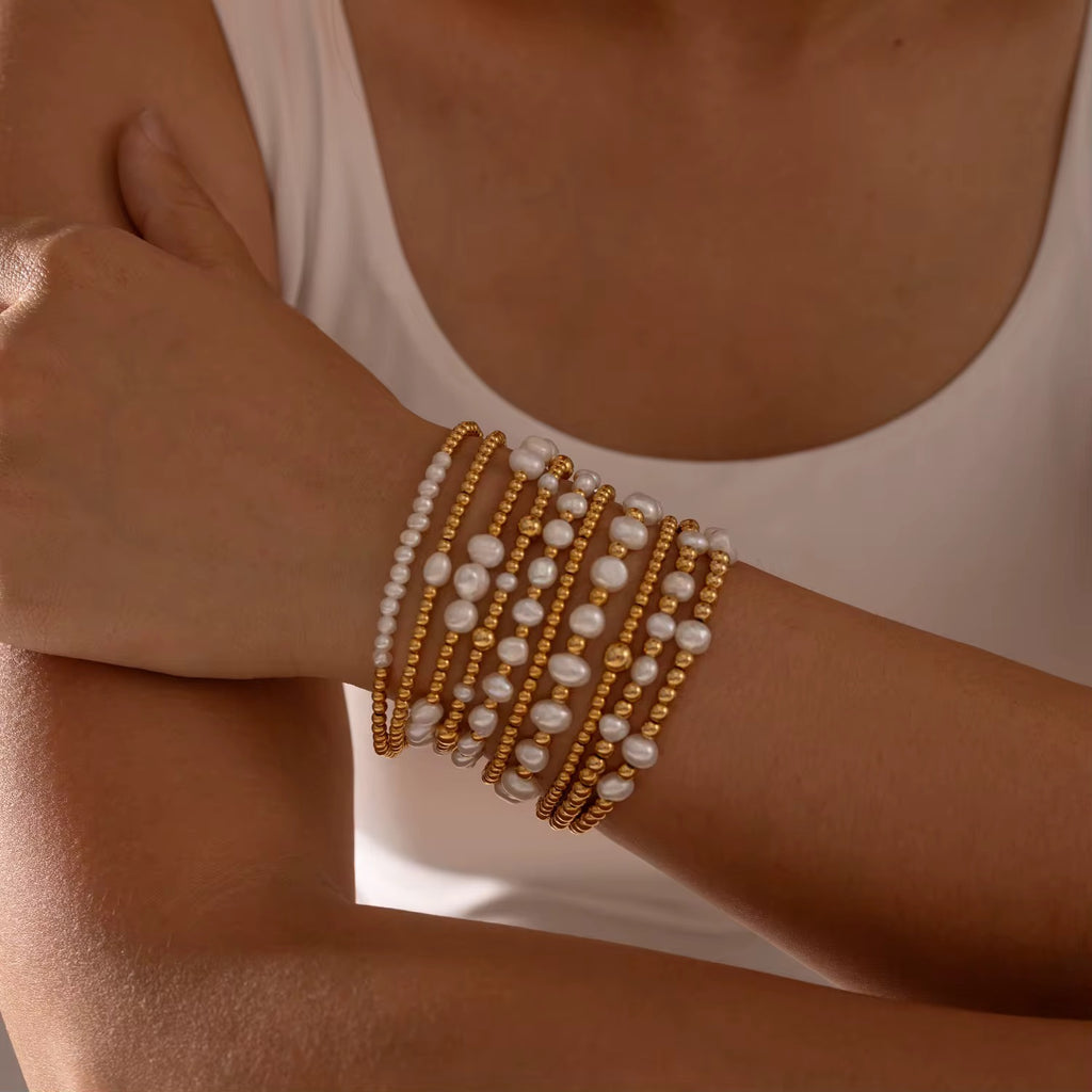 Round Ball Beads Freshwater Pearl Bracelet