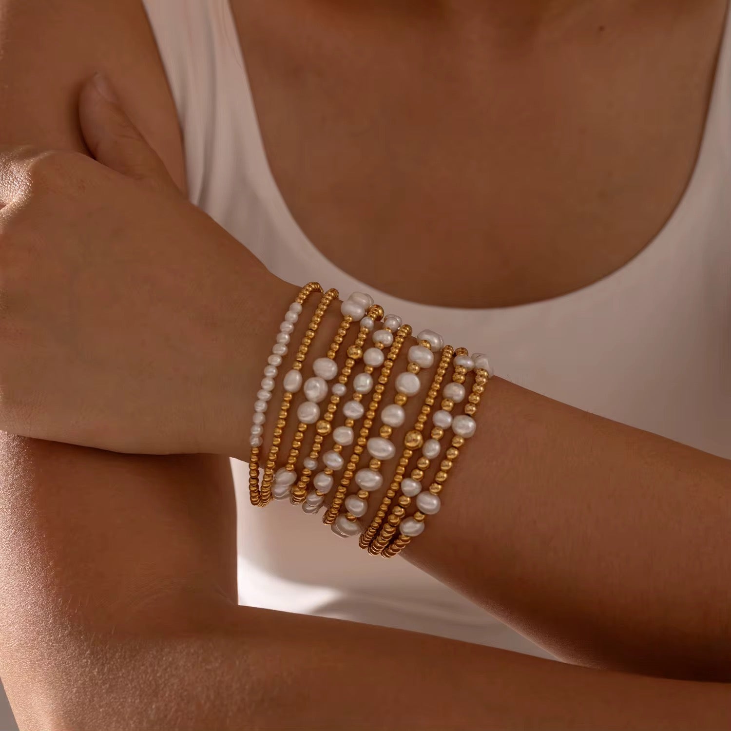 Round Ball Beads Freshwater Pearl Bracelet