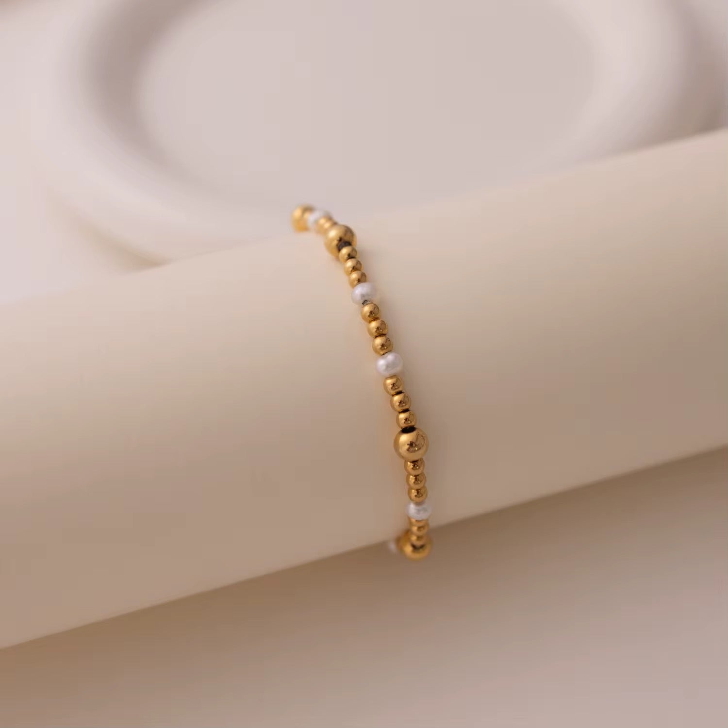 Round Ball Beads Freshwater Pearl Bracelet
