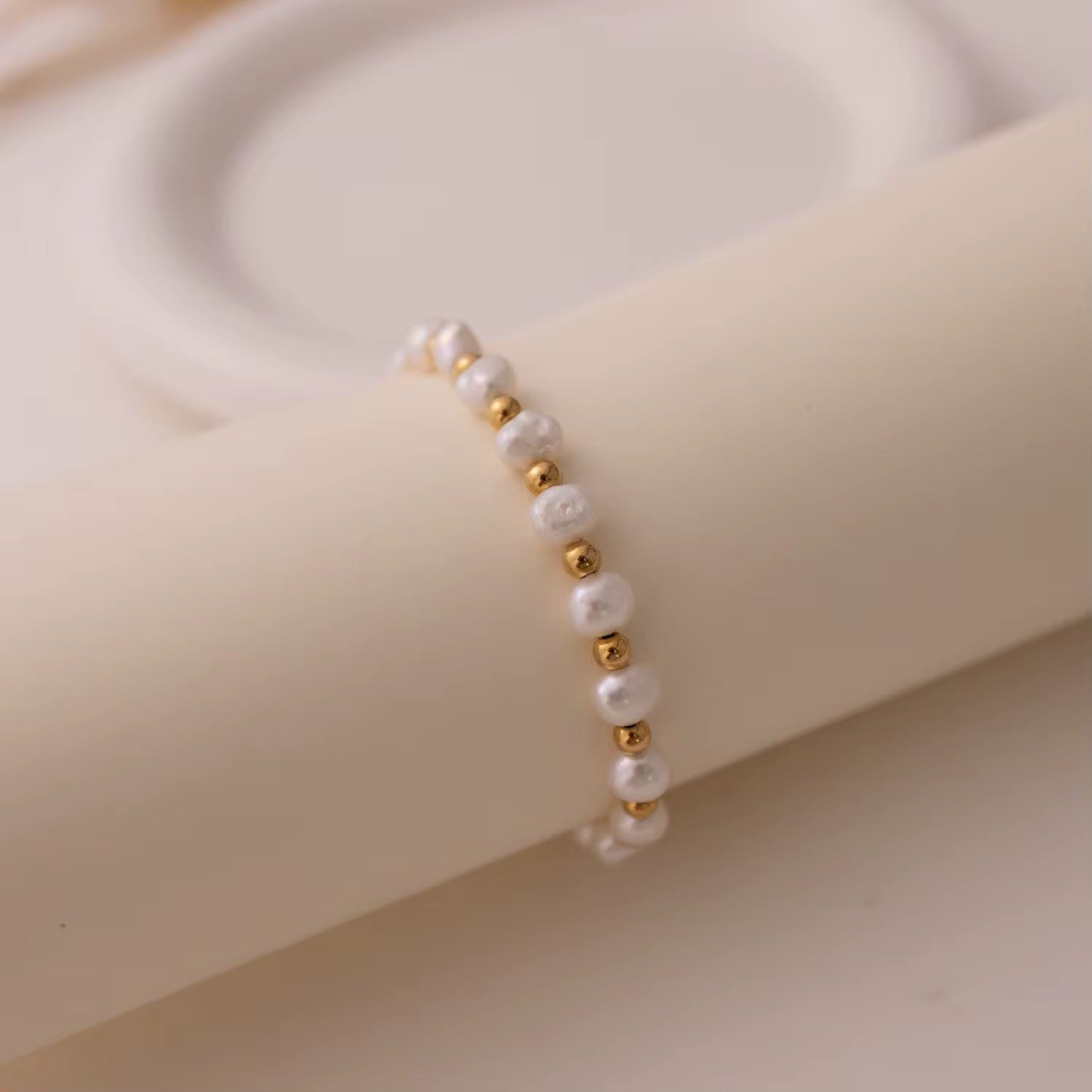 Round Ball Beads Freshwater Pearl Bracelet